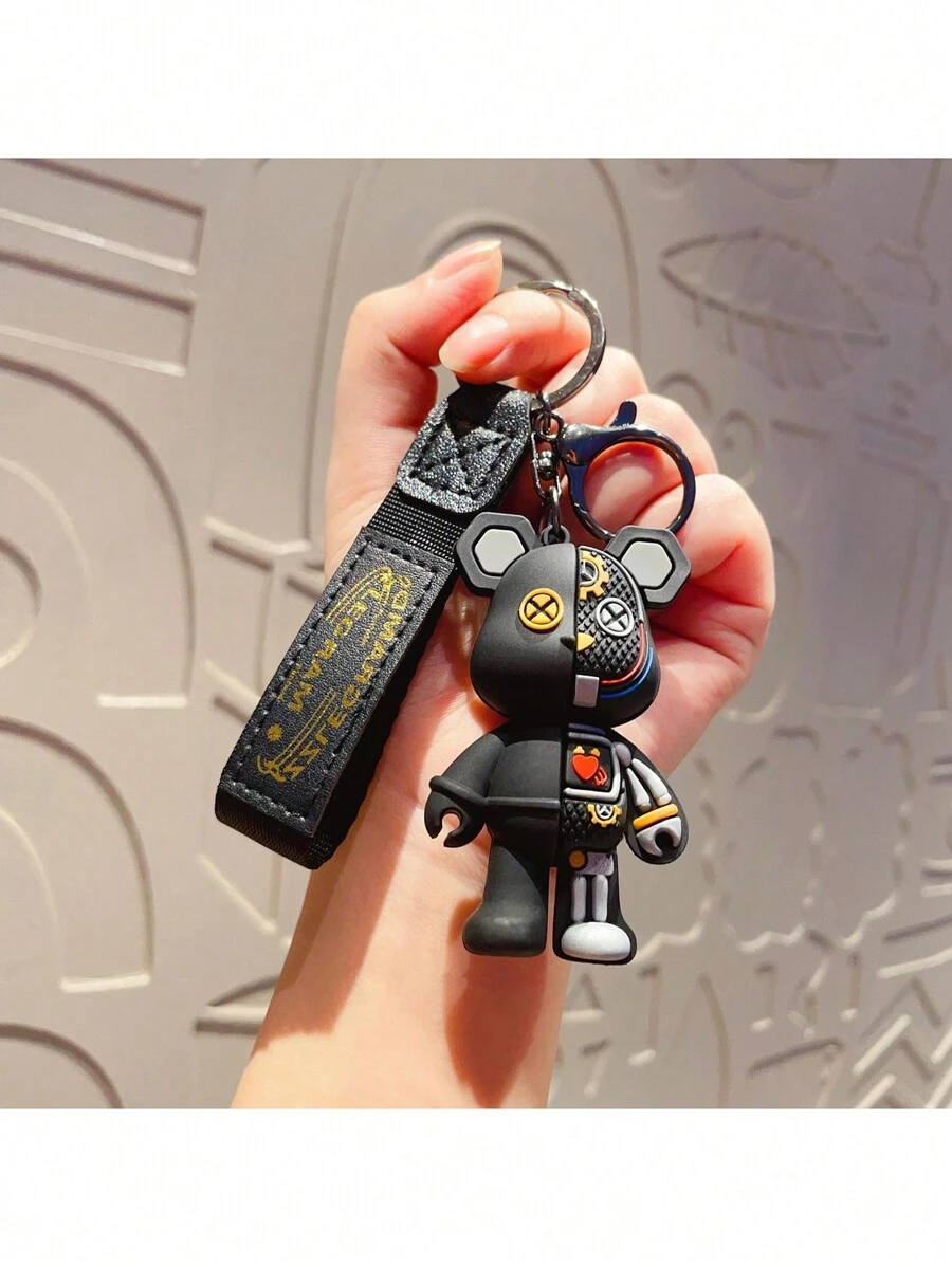 1入創意半解剖機械熊鑰匙扣,高端感覺,可愛的熊娃娃掛件,適用於手提包、汽車鑰匙扣、in風格 - 彩色 - 查看 1