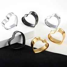 2pcs Stainless Steel Heart Ear Plugs Gauges Expanders Body Piercing Jewelry Earring Tunnels Stretchers Valentines,Mom,Mother,Mother's Day,Gift