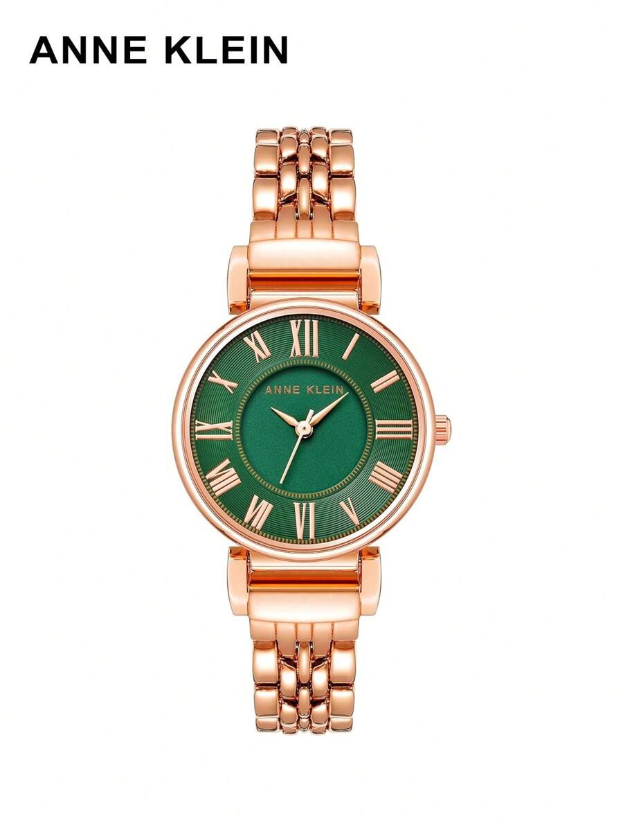 Anne Klein Women's Watch Rose Gold-Tone Bracelet Beauty Green Dial Ladies Watch Elegant Casual Dress Business Watch Gift For Women Wife Girlfriend Valentine's Day AK/2158GNRG - Green - View 1