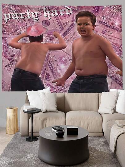 1 pieza Tapiz de fiesta energética, color rosa, para decoración de pared para dormitorio, sala de estar, tapiz de fibra de poliéster cuadrado moderno