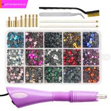 Rhinestone Applicator Set For DIY Clothing & Accessories, Includes Applicator Wand, Hot-Fix Tool, And Drill Pen, DIY Rhinestone Tool Kit For Clothes - Multicolor - View 14