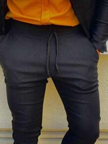 Men's Set Blazer Pants Slim Suit Formal Fashion - Black - View 10