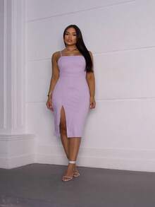 Women Short Dresses - 紫丁香色 - 查看 2