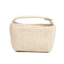 Straw Woven Makeup Bag Boho Cosmetics Storage Bag Portable Makeup Storage Bag Pouch Zipper Pouch Summer Essentials,Boho Vibes,For Holiday Beach, Bathroom Collection, Bedroom Collection, Large Capacity