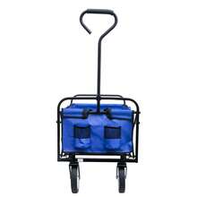 Xe đẩy gấp gọn đi mua sắm ngoài trời (màu xanh) - Xanh + Thép - Xem 4