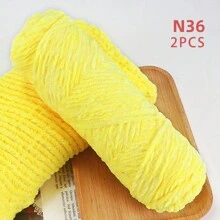 QJH 1pc/2pcs Velvet Chenille Yarn, Soft & Warm Hand Woven Yarn Thread, Perfect For DIY Crochet And Knitting Creative Projects, Ideal For Weaving Scarves, Blankets, Hats, Sweaters