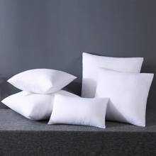 1 件纯色白色装饰枕头，简约纯色家居抱枕，床上用品，枕芯，床用枕头