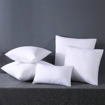 1 件纯色白色装饰枕头，简约纯色家居抱枕，床上用品，枕芯，床用枕头
