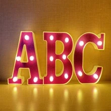 16cm Luci di lettere viola fai-da-te, lampada luminosa a numero a batteria di 6,3 pollici in plastica per decorazione di feste di matrimonio e compleanni a casa di moda