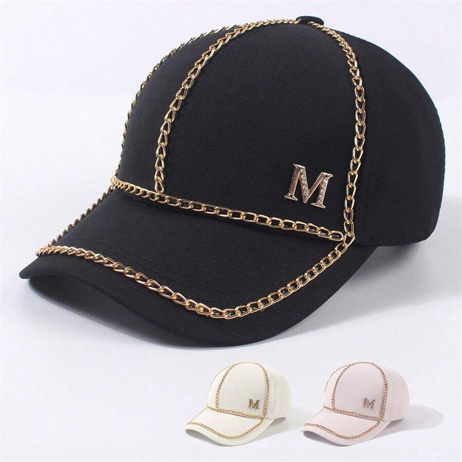 1入組女士夏日太陽帽，休閒時尚鑽石M形棒球帽，薄款風格女士遮陽帽 - 彩色 - 查看 1