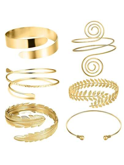 6 قطع مخصصة للغاية ذراع بأشكال ورق الشجر المبالغ فيها من الفولاذ المقوى الهندسيرمضان