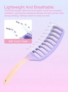 1 chiếc lược chải tóc vân sóng lớn có khe thông gió, lược rỗng ombre, lược massage cán cầm cho nữ, lược làm phồng tóc thẳng nhanh khô, dụng cụ tạo kiểu chống tĩnh điện hình cung, phù hợp cho tóc khô & ướt, chăm sóc tóc - Nhiều màu - Xem 3