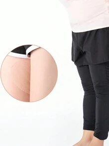 10pcs Plus Size Anti-Chafing Thigh Bands, Unisex Elastic Thigh Chafing Guards, Transparent Invisible Thigh Rub Friction Prevention Sleeves, Suitable For All Seasons - Apricot - View 2