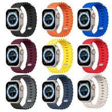 1 件男女通用运动硅胶海洋风格 Apple Watch 表带 Apple Watch 表带兼容 42/44/45/46/49 毫米 Apple Watch Ultra/Se/10/9/8/7/6/5/4 - 42mm/44mm/45mm/49mm - 查看 8