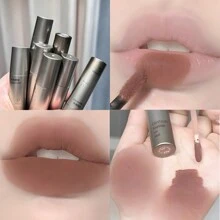 Pintalabios mate y brillo de labios, color de labios de tono nude marrón resistente al agua y de larga duración - Color05# - Ver 3