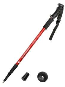 Un bastón de senderismo con mango recto, bastón de senderismo al aire libre, diseño retráctil plegable multiusos ultra ligero, adecuado para hombres, mujeres, personas mayores, senderismo, escalada, que hace que la exploración sea talla grande fácil, adecuado para altura de 150 cm a 195 cm