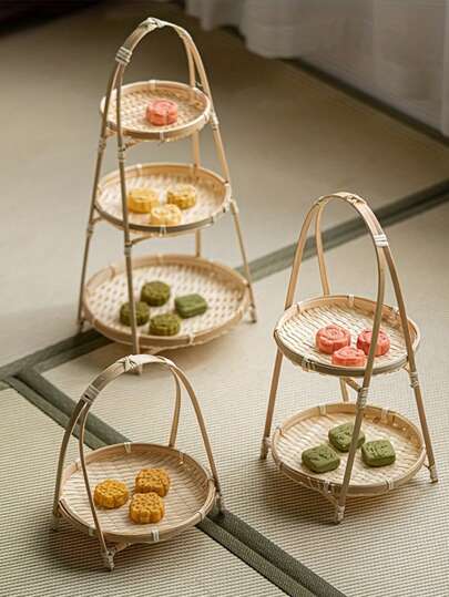 1 件手工竹制小吃架非常适合节日聚会、家庭厨房用品和特殊场合，是圣诞节、万圣节、情人节、复活节、厨房、圣诞节礼物的绝佳礼物