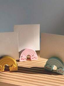 1 件 DIY 硅胶模具，用于卡片夹、半圆形、云朵、彩虹、六边形、心形卡片托盘、树脂、水晶、石膏模具 - 白色 - 查看 7