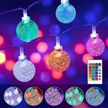 Đèn dây đồng đồng bộ 7 màu, 100 đèn LED đổi màu có điều khiển từ xa, chạy bằng pin, đèn dây trang trí chống nước cho đám cưới, hiên nhà, sân vườn, trang trí Giáng sinh - Nhiều màu - Xem 11