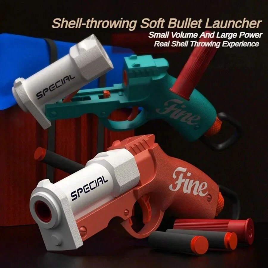 S686玩具霰彈槍附吸盤彈，軟彈槍殼彈射發射器，作為兒童和成人室外CS遊戲道具
