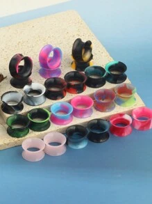 24pcs Silicone Ear Plugs Tunnels Thin Flexible Ear Earlets Earring Gauges Expander Stretchers Double Flared Flesh Body Piercing Jewelry 6-20mm For Women Men - Ear Tunnels - View 1
