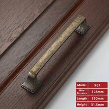 1pc Antique Retro Cupboard Pull Handles Zinc Alloy Wardrobe Kitchen Drawer Cabinet Door Handle Furniture Knobs Hole Distance 96mm/128mm/ Single Hole - Retro - View 4