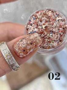 1/3/4/6盒装Y2K彩色亮片、Bh Bay亮片、贝壳亮片、美甲亮片、彩色亮片、金箔装饰和水钻配件、DIY美甲饰品、美甲宝石、美甲用品、美甲装饰品、圣诞美甲、法式美甲、情人节美甲用品 - 彩色 - 查看 4