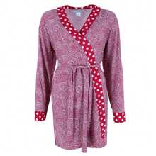 Cozy Couture Women's Polka Dot Gown And Paisley Robe Sleep Set - 紫色 - 查看 3