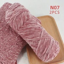 QJH 1pc/2pcs Velvet Chenille Yarn, Soft & Warm Hand Woven Yarn Thread, Perfect For DIY Crochet And Knitting Creative Projects, Ideal For Weaving Scarves, Blankets, Hats, Sweaters