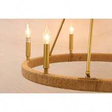 ES-DIY Modern Crystal Pendant Light FixtureFinish Hanging Lighting Crystal Chandelier For Living RoomLED Kitchen - 黃金,黃麻 - 查看 5