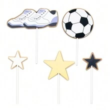 1套足球主題蛋糕裝飾釘子，適用於節日生日派對杯子蛋糕釘子 - 彩色 - 查看 6