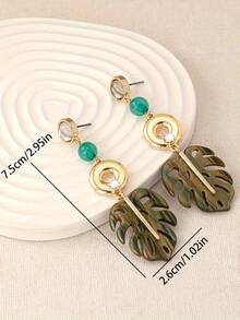 1 Đôi Bông Tai Phong Cách Bohemian Cổ Điển Thiết Kế Lá Thời Trang Cho Nữ - Lá - Xem 4