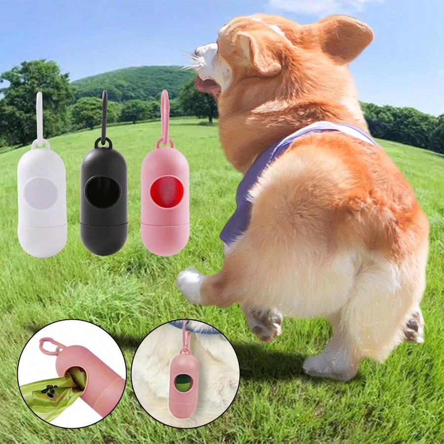 1pc MedicationShaped Dog Waste Bag Dispenser With Garbage Bin