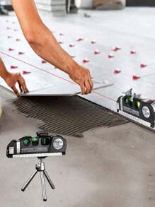 Nivel láser negro, láser de línea cruzada multipropósito con cinta métrica de 8 pies ajustada para línea estándar y métrica, adecuada para colgar trípode de metal. ¡Use este nivel láser multipropósito para medir sus proyectos con precisión! Un conjunto de regla de nivel láser - Multicolor - Ver 5