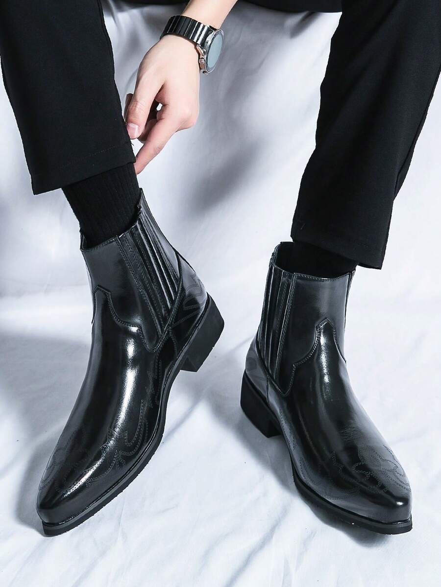 Men's Formal High-Top Boots - Blue - View 1