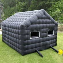 Black Inflatable Night Club Extra Large 20FT Inflatable Party Tent With Logo Area Disco Cube Gazebo Event House Tents For Parties, Wedding, Shows, Events (20ftx20ftx13ft)