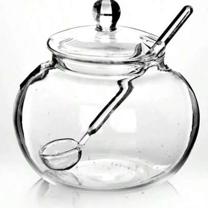 Transparent 250ml Glass Jar Candy Spice Household Chicken Cooking Sugar Bowl Home Storage Organization Sugar Pot Vases,Food,,Kitchen,Cooking,Seasoning,Spice,Party,Travel,Kitchen Items,Kitchen Tools,Kitchen Things.