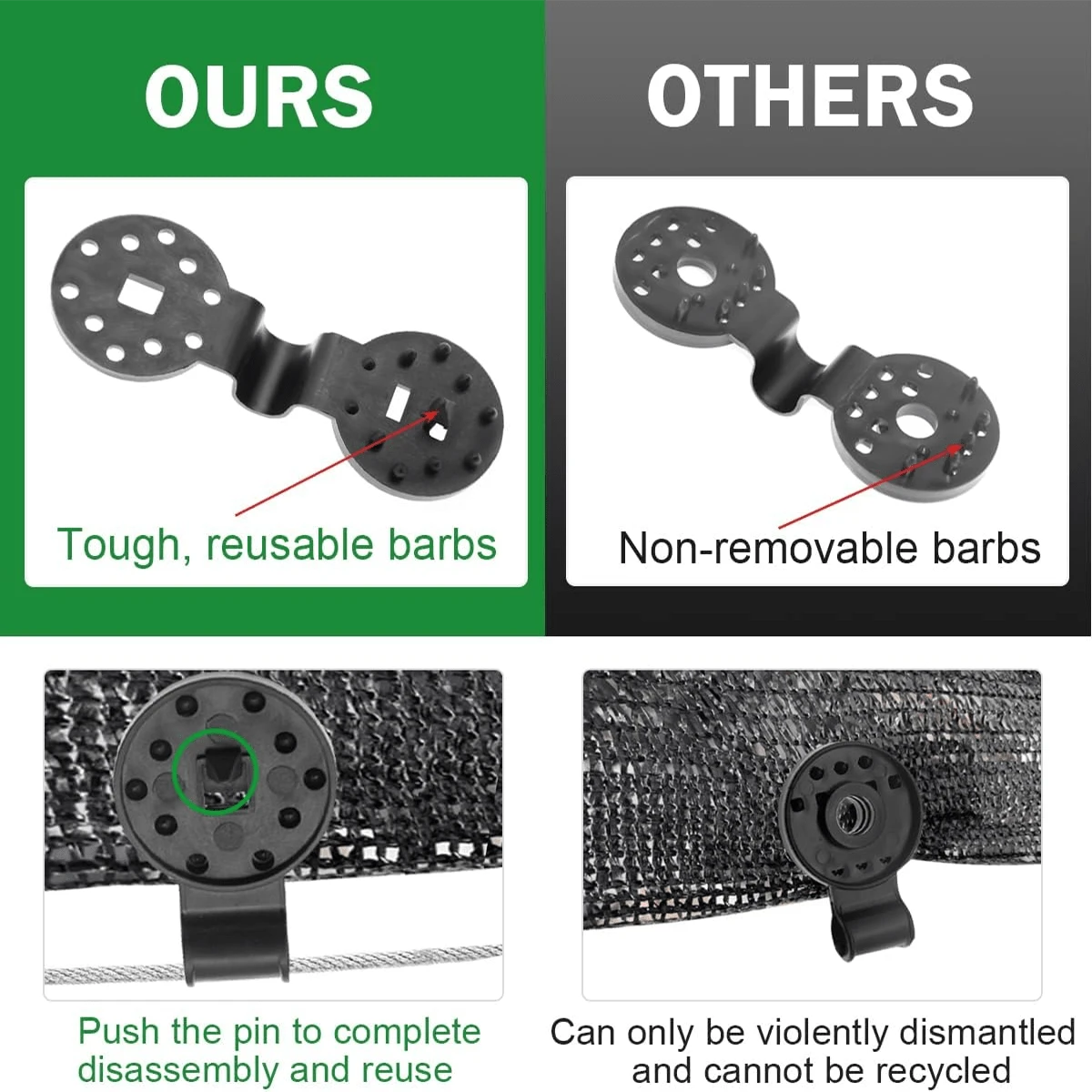 10pcs Shade Cloth Heavy Duty Lock Grip, Shade Cloth Plastic Clips