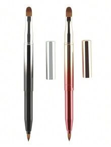 1pc Dual-Ended Retractable Lip Brush, Concealer Brush, Portable Makeup Brush With Cap - Multicolor - View 5