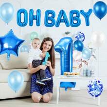 40 Inch Large Blue Letter Balloon Big Size Jumbo Mylar Foil Helium Balloon For Birthday Party Celebration Decorations, Alphabet A B C D E F G H I J K L M N O P Q R S T U V W X Y Z Graduation Season New Year's Anniversary Decor