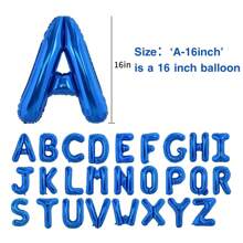40 Inch Large Blue Letter Balloon Big Size Jumbo Mylar Foil Helium Balloon For Birthday Party Celebration Decorations, Alphabet A B C D E F G H I J K L M N O P Q R S T U V W X Y Z Graduation Season New Year's Anniversary Decor