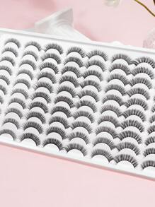 Happy Butterfly MAGEFY 40 Pairs Mixed Pack Natural Crossover False Eyelashes Handmade Lengthened Thick DD Curly Eyelashes Artificial Mink Eyelashes Makeup Tools Hot Sellers - 濃密款 - 查看 9