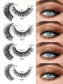 Happy Butterfly MAGEFY 40 Pairs Mixed Pack Natural Crossover False Eyelashes Handmade Lengthened Thick DD Curly Eyelashes Artificial Mink Eyelashes Makeup Tools Hot Sellers - 濃密款 - 查看 3