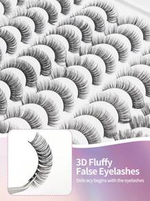 Happy Butterfly MAGEFY 40 Pairs Mixed Pack Natural Crossover False Eyelashes Handmade Lengthened Thick DD Curly Eyelashes Artificial Mink Eyelashes Makeup Tools Hot Sellers - 濃密款 - 查看 4