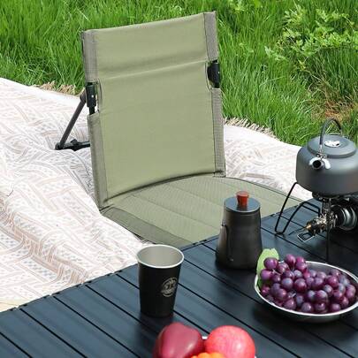 Foldable Camping Chair Outdoor Garden Park Single Slouchy Chair Backrest Cushion Picnic Camping Folding Back Chair Beach Chairs