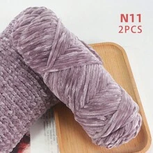 QJH 1pc/2pcs Velvet Chenille Yarn, Soft & Warm Hand Woven Yarn Thread, Perfect For DIY Crochet And Knitting Creative Projects, Ideal For Weaving Scarves, Blankets, Hats, Sweaters