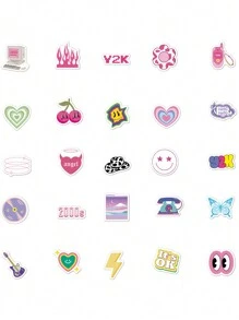50pcs Feng Shui Cup Aesthetic Decoration Stickers For Girl's Scrapbook And Phone - Multicolor - View 6