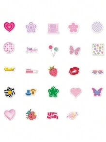 50pcs Feng Shui Cup Aesthetic Decoration Stickers For Girl's Scrapbook And Phone - Multicolor - View 3