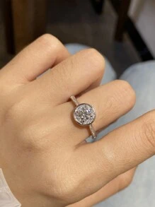 1 chiếc nhẫn đính hôn Moissanite tinh xảo, nhẫn đính hôn bạc S925, nhẫn cưới kỷ niệm vĩnh cửu, quà tặng trang sức xa xỉ cho phụ nữ trang sức cô dâu đính đá - Moissanite 30 điểm - Xem 6