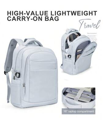 Lightweight Functional Backpack Travel Backpack For Women Man Travel Essentials, Personal Item Carry On Backpack Flight Approved With Laptop Compartment, Laptop Backpack Computer Bag With USB Charging Port Travel Must Haves